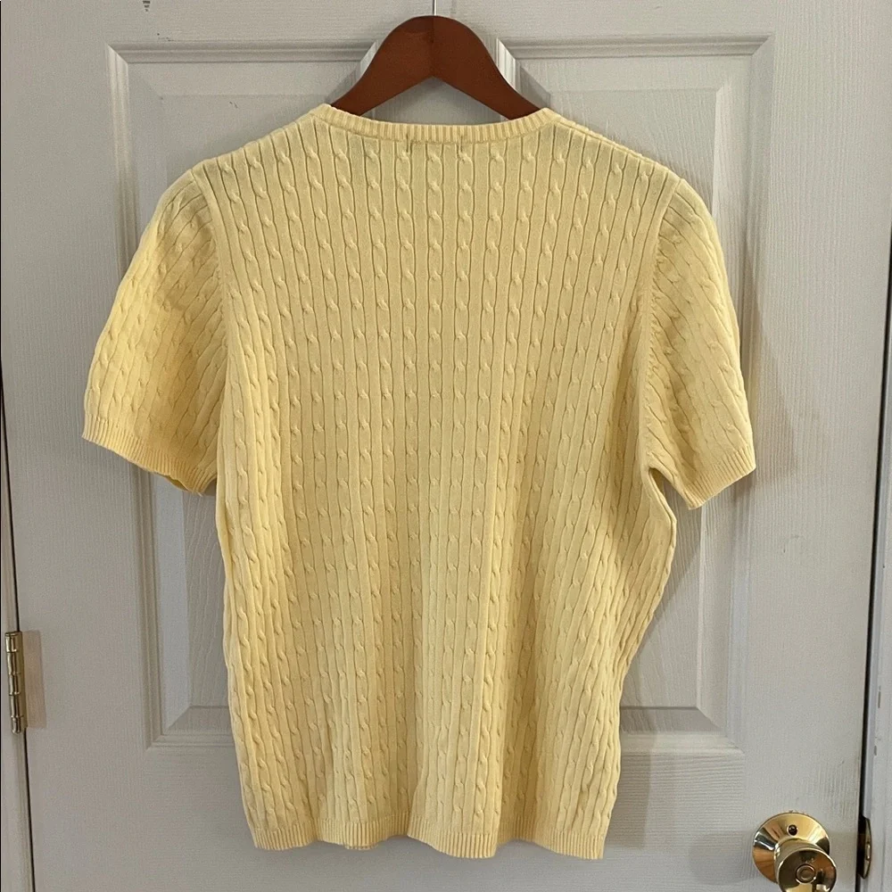 Karen Scott Light Yellow Cable Knit Sweater Top - Picture 2 of 6